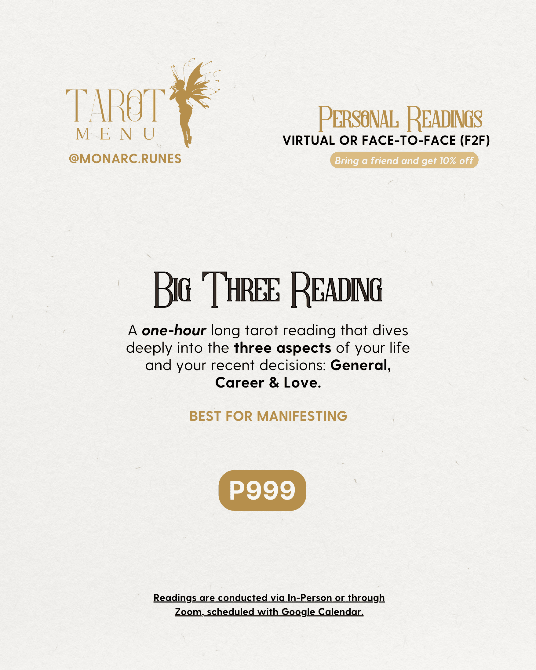 Big Three Reading (Tarot) - Best-Selling Read