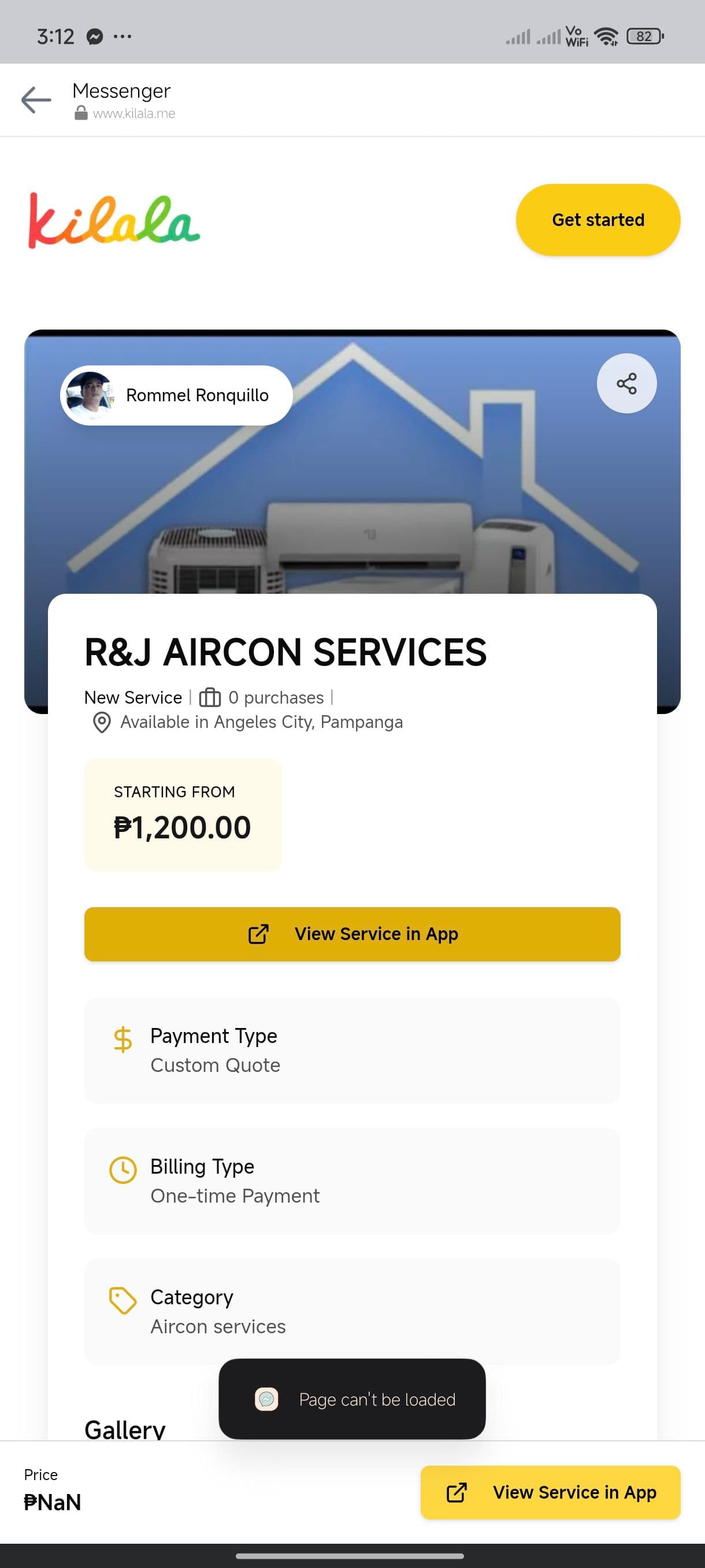 Custom rate service