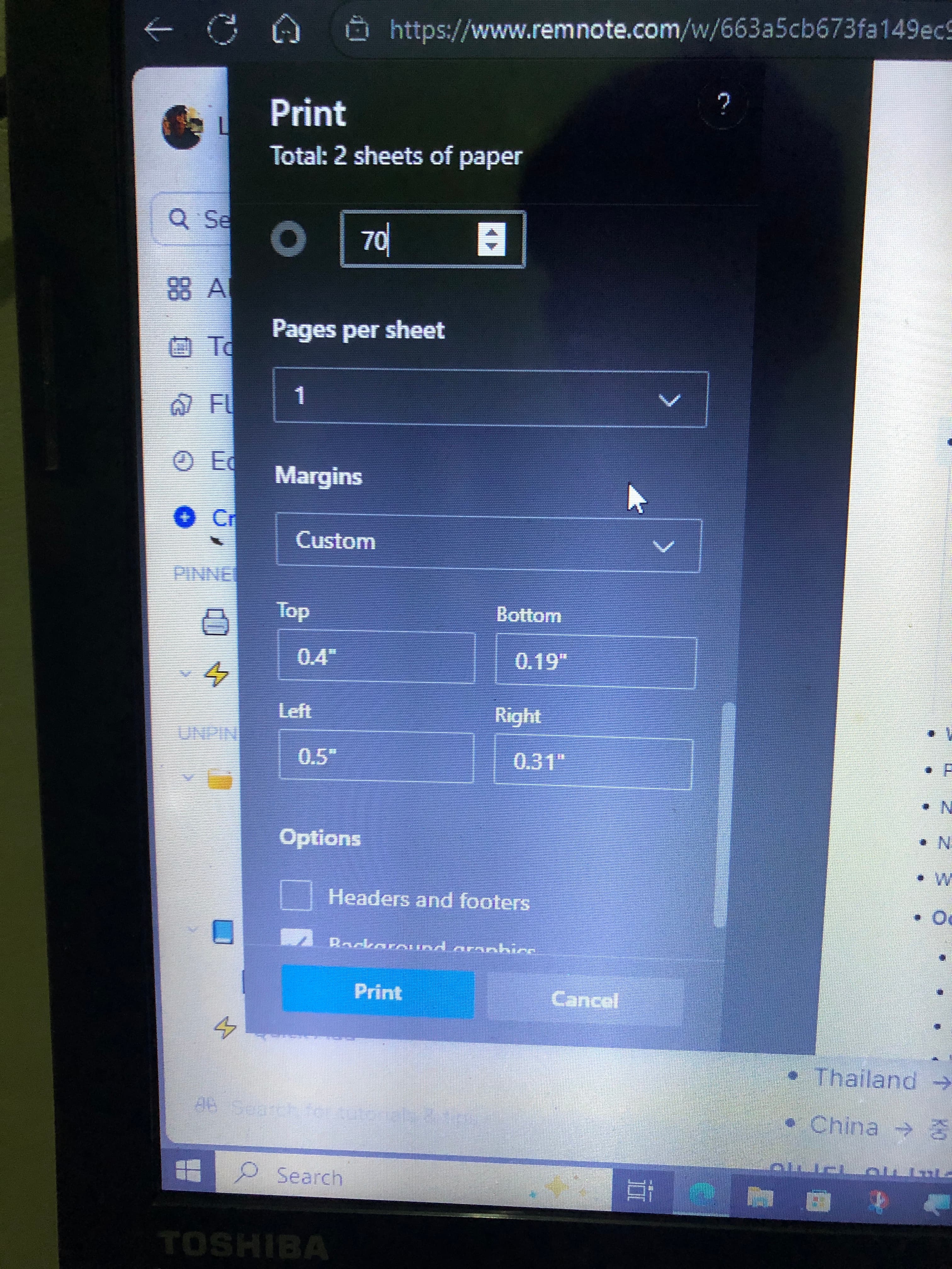 Typing job and Printing